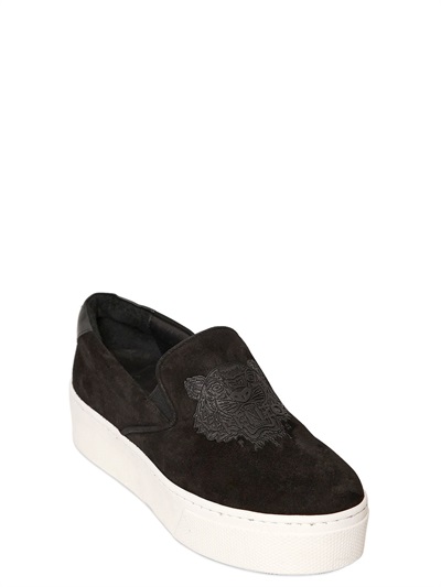 kenzo tiger slip on sneakers