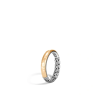 John Hardy Classic Chain Hammered Detail Ring In Silver/ Gold