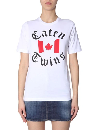 Dsquared2 T-shirt With Caten Twins Print In White