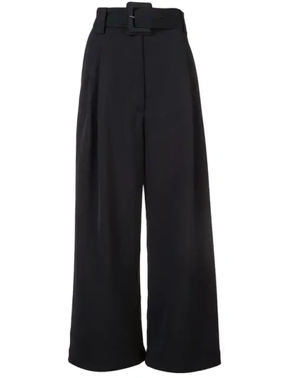 Proenza Schouler Belted Crêpe Pants In Black