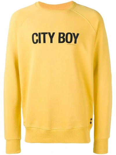 Ron Dorff City Boy Printed Sweatshirt In Urban Yellow