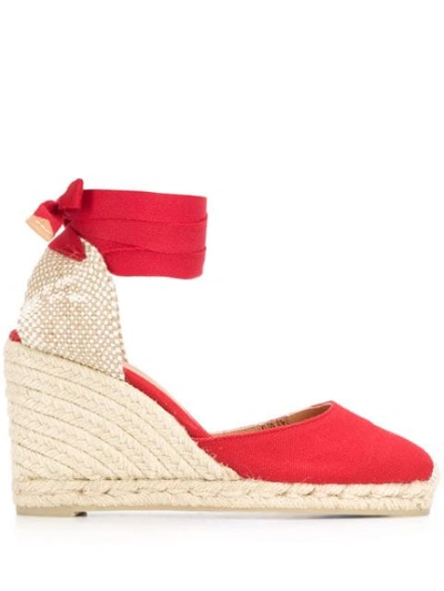 Castaã±er Wedge Heel Espadrilles In Red