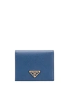 Prada Triangle Logo Wallet In Blue