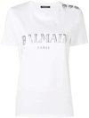 Balmain Embellished Buttons T-shirt In White