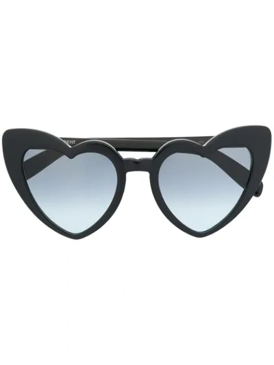 Saint Laurent Heart Frame Sunglasses In Black