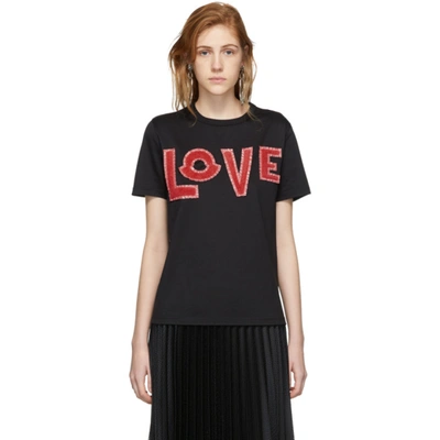 Moncler Genius Love Cotton Jersey T-shirt W/ Patches In Black