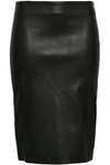 Theory Woman Leather Pencil Skirt Black