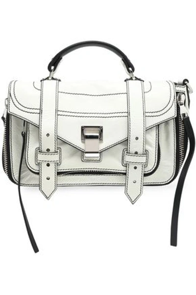 Proenza Schouler Woman Ps1 Cracked-leather Shoulder Bag Off-white