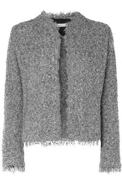 Iro Woman Shavani Frayed Cotton-blend Bouclé Jacket Anthracite