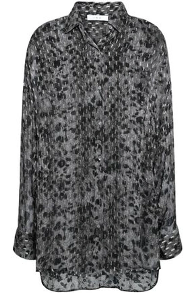 Iro Woman Carn Printed Fil Coupé Georgette Shirt Dark Gray