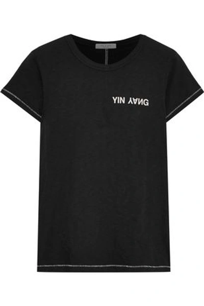 Rag & Bone Printed Pima Cotton-jersey T-shirt In Black