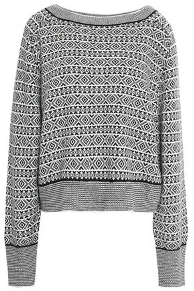 Theory Woman Cashmere-jacquard Sweater Black