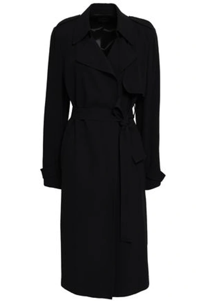 Theory Woman Oaklane Crepe Trench Coat Black