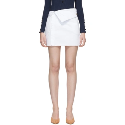 Jacquemus White 'la Mini Jupe En Jean' Miniskirt