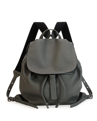 Bottega Veneta Woven Leather Backpack In Gray