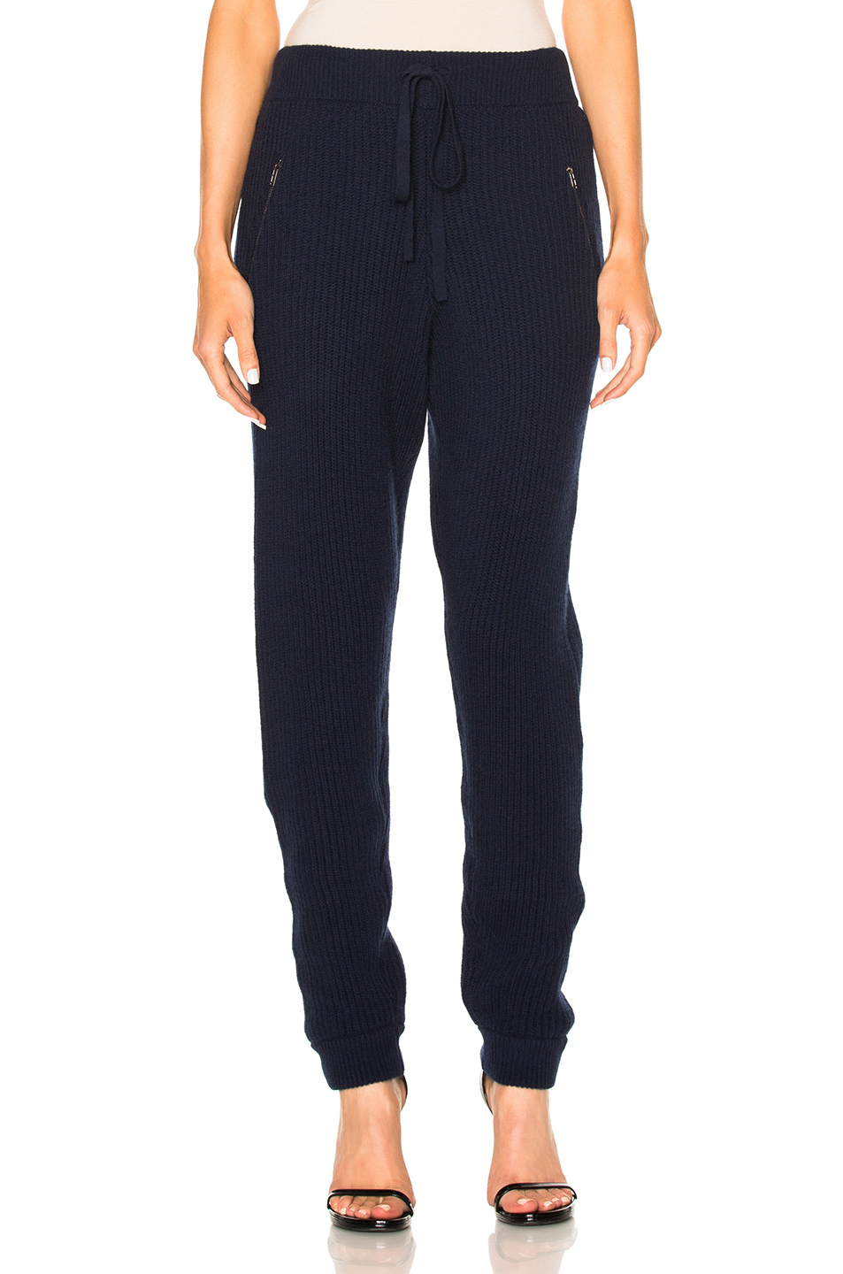 Baja East Drawstring Ribbed Sweatpants In 0045 Midnight ModeSens
