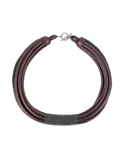 Brunello Cucinelli Necklace In Dark Brown