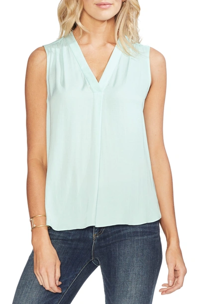 Vince Camuto V-neck Top In Light Sea Glass