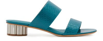 Ferragamo Belluno Mules In Turqouise