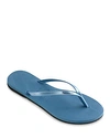 Havaianas Women's You Metallic Slim Flip-flops In Steel Blue