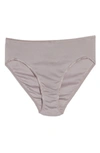 Hanro Cotton Seamless High-cut Full Briefs In Pastel Grey 1321