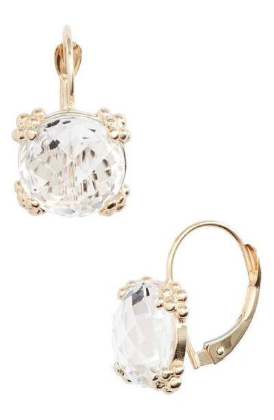 Anzie Dew Drop White Topaz Cluster Drop Earrings In Gold