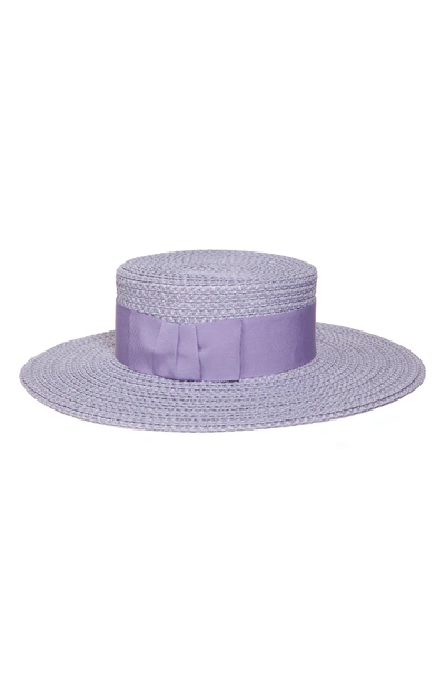 Eric Javits 'gondolier' Boater Hat - Purple In Lilac