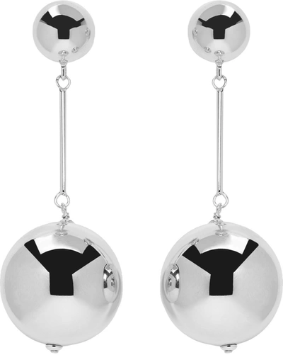 Jw Anderson Sphere Drop Earrings In Silver