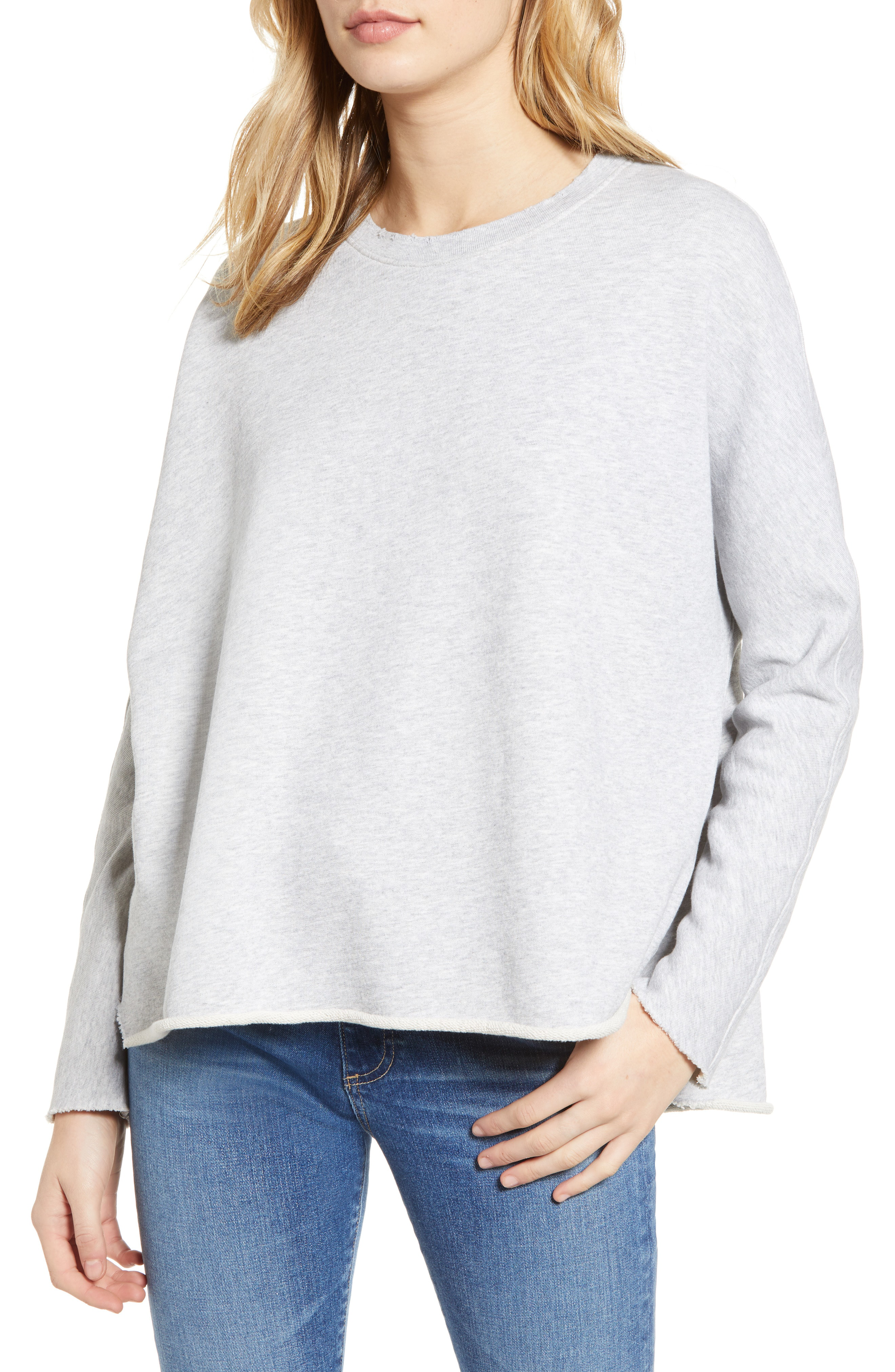Frank Eileen Tee Lab Tee Lab Fray Sweatshirt In Gray Melange Modesens