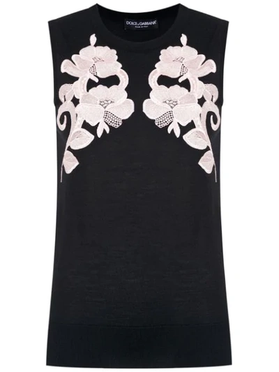 Dolce & Gabbana Embroidered Blouse In Black