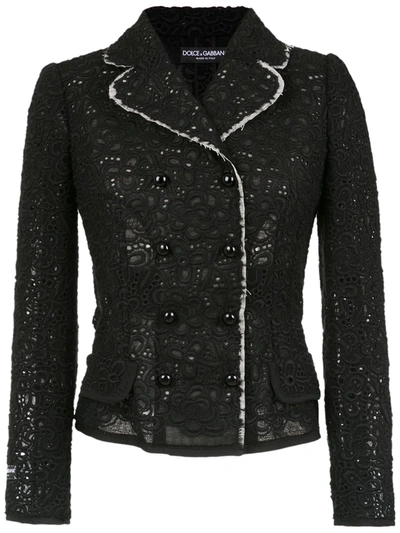 Dolce & Gabbana Lace Design Jacket In Black