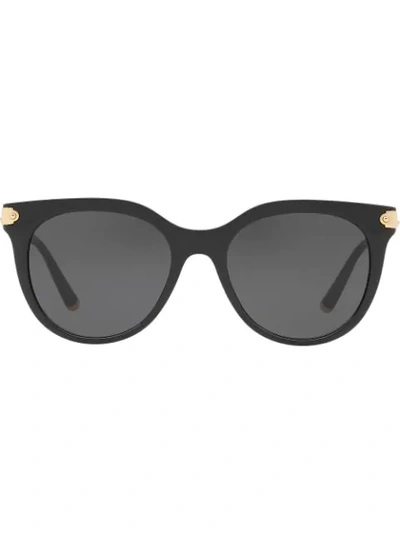 Dolce & Gabbana Round Tinted Sunglasses In Black