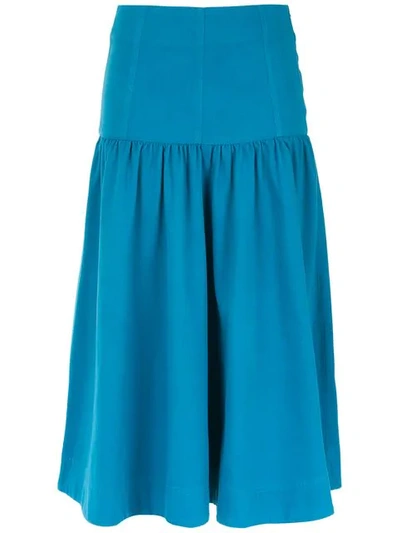 Andrea Bogosian Midi Denim Skirt In Blue