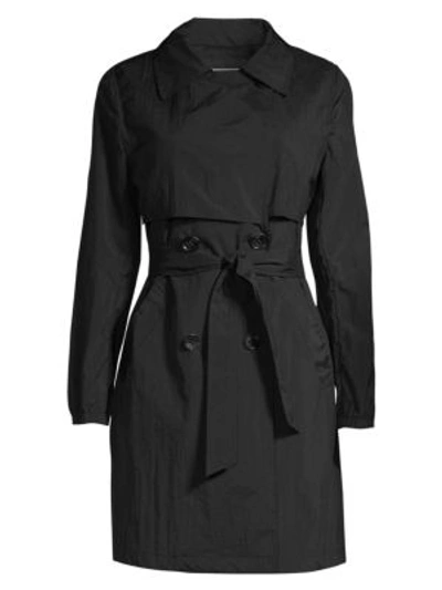 Jane Post Women's Mid-length Trench Coat In Black