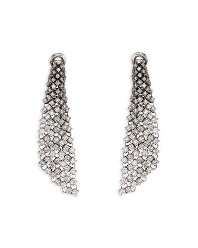 Staurino Couture 18k White Gold Diamond Mesh Drop Earrings