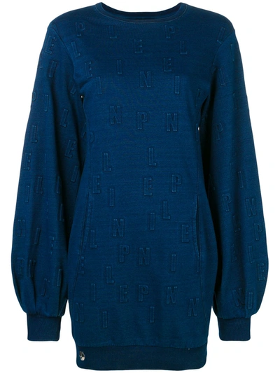 Philipp Plein Long Logo Sweatshirt In Blue