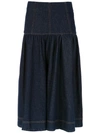 Andrea Bogosian Denim Midi Skirt In Blue