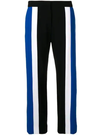 Kenzo Contrast Panelled Cropped Trousers In Black