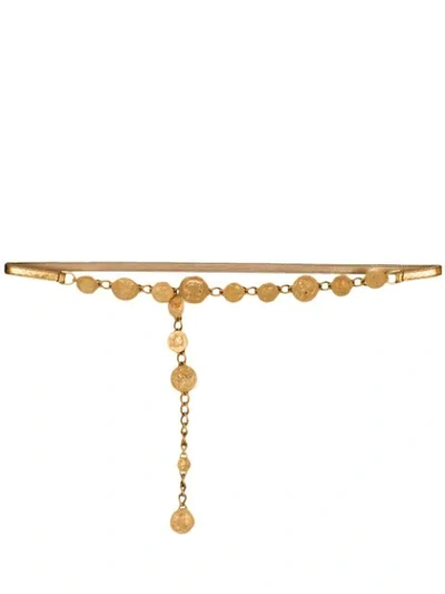 Dolce & Gabbana Coin Detail Thin Belt In Gold