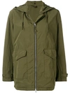 Aspesi Hooded Parka Jacket In Green