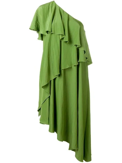 Lanvin Ruffle Tiered Dress In Green