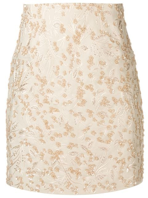 Noon By Noor Scout Embroidered Mini Skirt In Neutrals | ModeSens