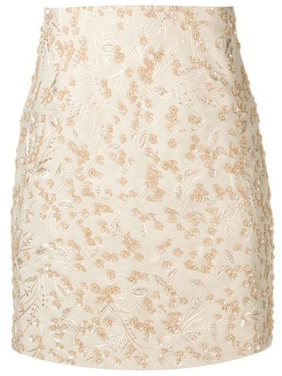 Noon By Noor Scout Embroidered Mini Skirt In Neutrals