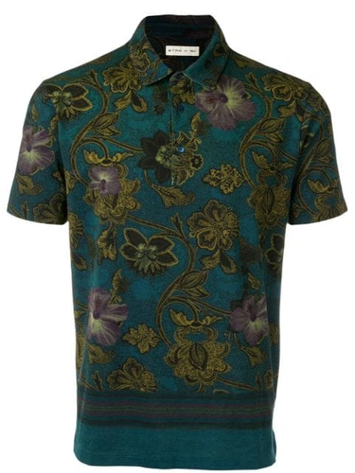 Etro Floral Polo Shirt In Green