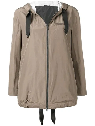 Brunello Cucinelli Hooded Parka Coat In Neutrals