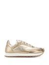 Comme Des Garçons Comme Des Garçons Panelled Lace-up Sneakers In Gold