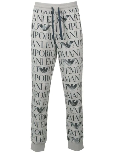 emporio armani all over print track pants