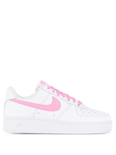 white air force with pink tick