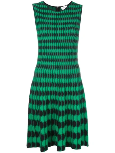 Akris Punto Wave Pattern Dress In Green