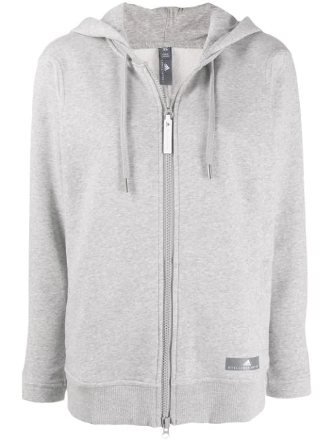 Adidas By Stella Mccartney Essentials Cotton Blend Fleece Hoodie In Grey Modesens